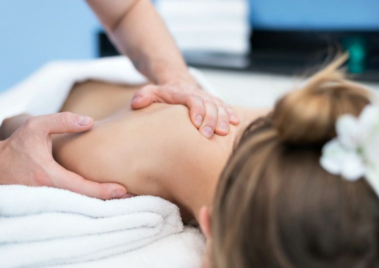 woman being massaged