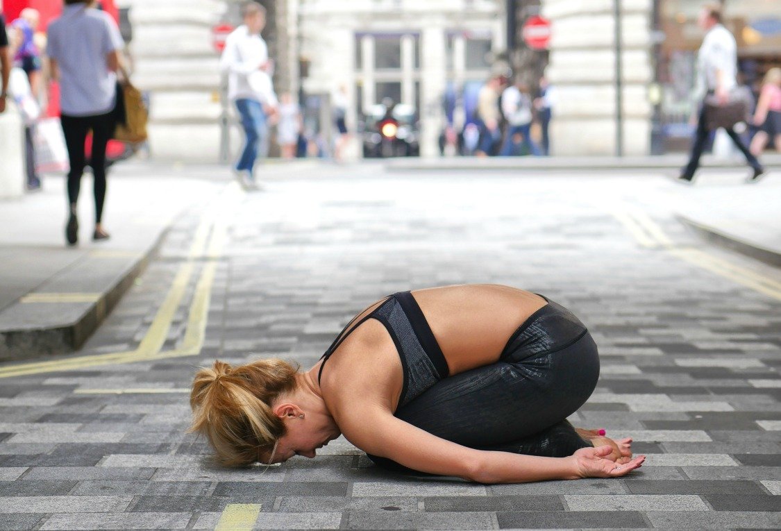 Kino MacGregor practising yoga in London, triyoga