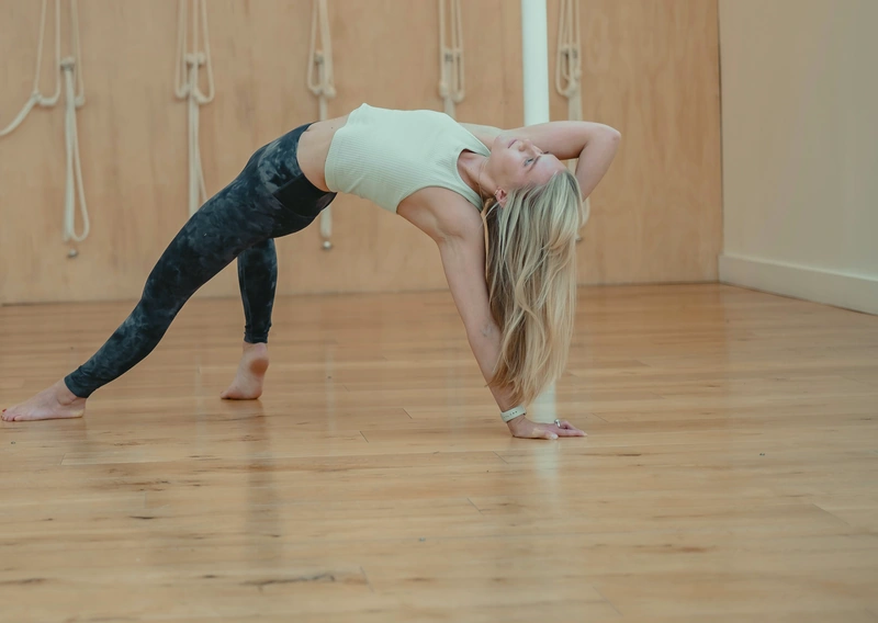 Woman performing a yoga pose